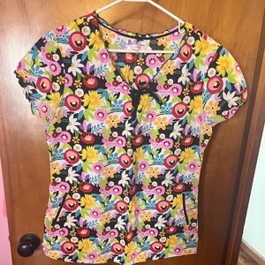 Small Floral Scrub Top